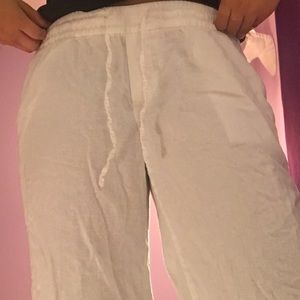 wide leg crop mom pants